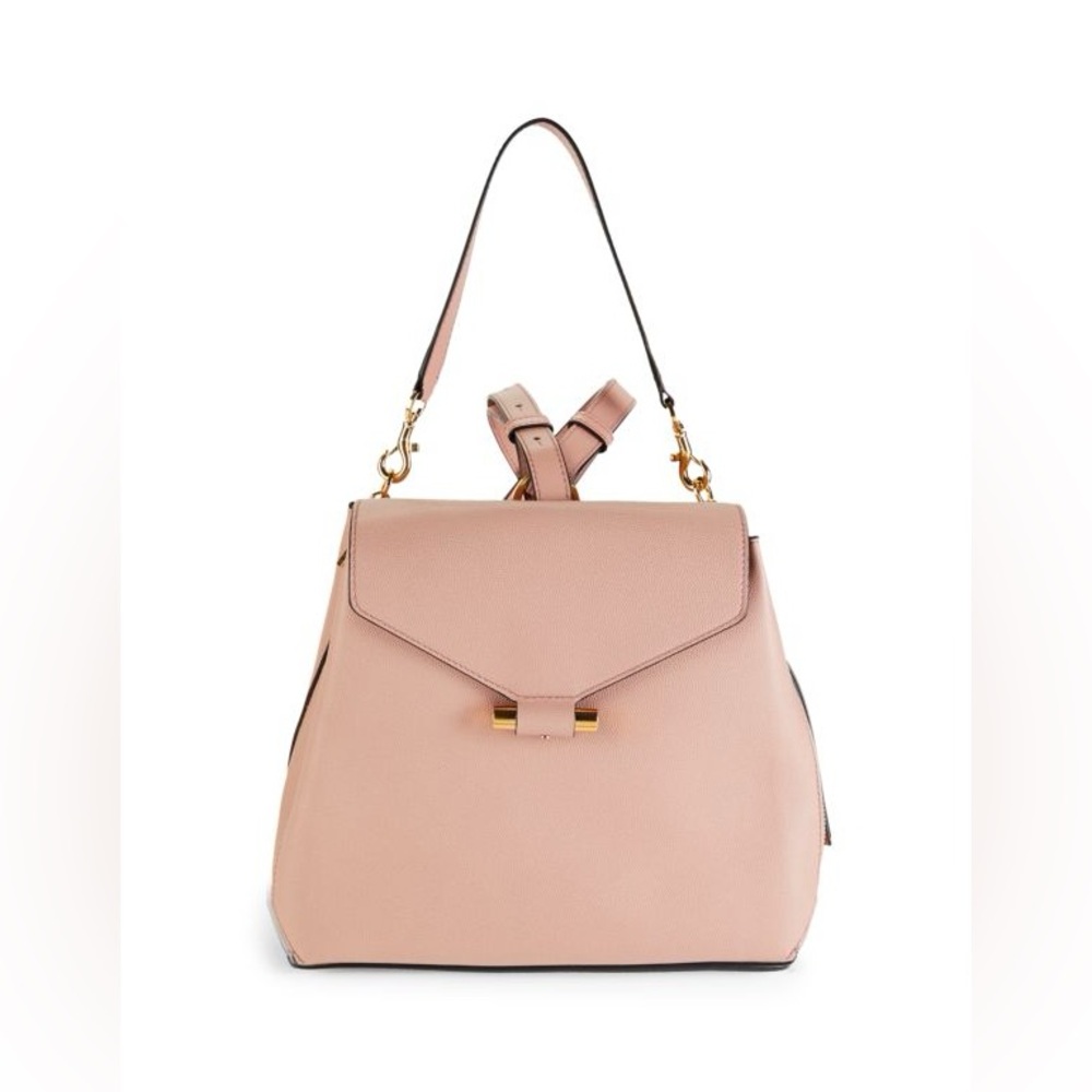Stuart Weitzman Small Brielle Leather Backpack in Blush Pink